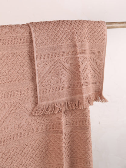 Embossed Jacquard Towel - Noisette - 4 Sizes Available