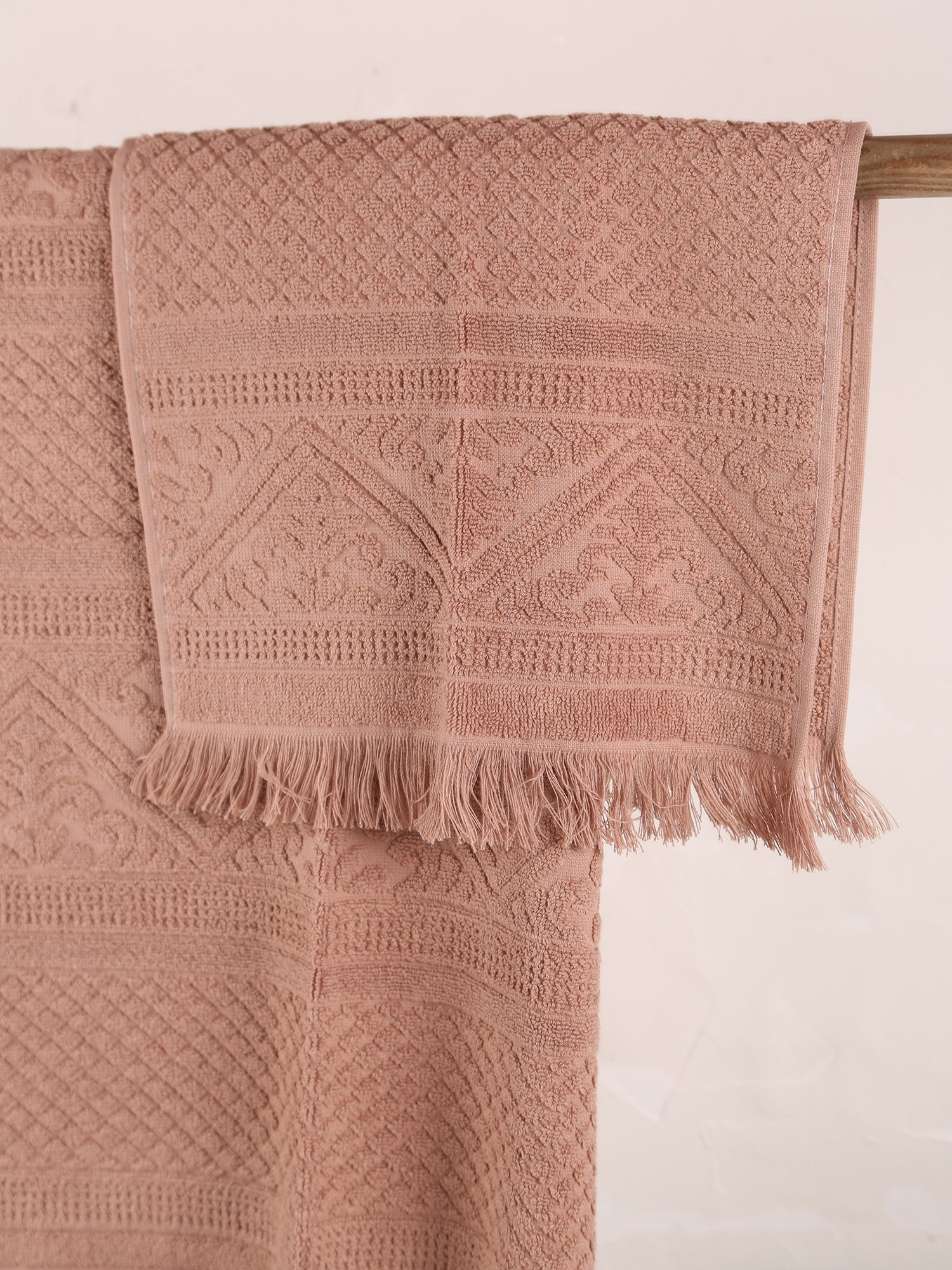 Embossed Jacquard Towel - Noisette - 4 Sizes Available