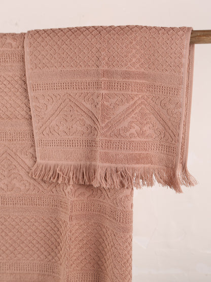 Embossed Jacquard Towel - Noisette - 4 Sizes Available