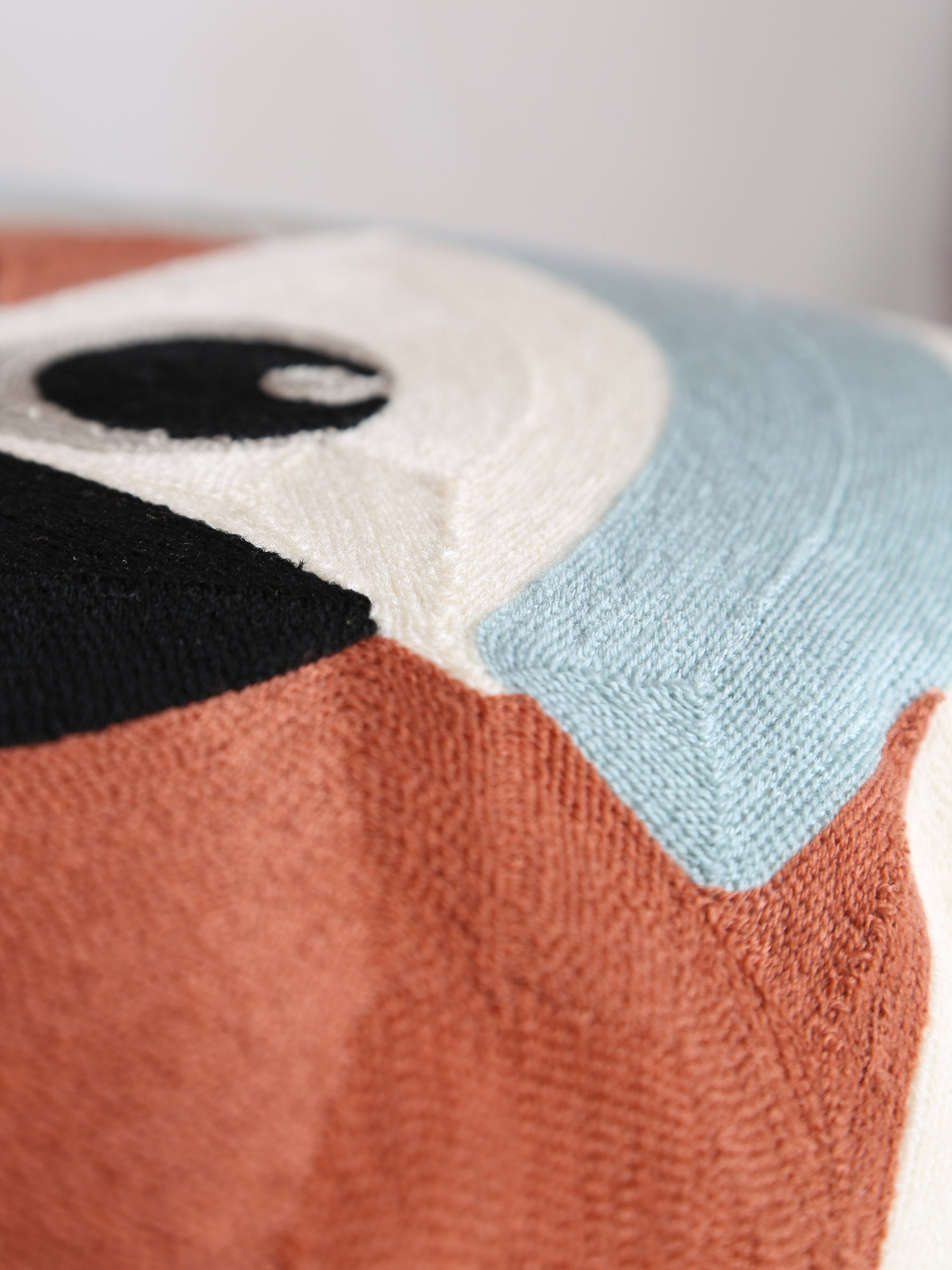 Loro Embroidered Cushion - Ciel  Rust - 45x45cm