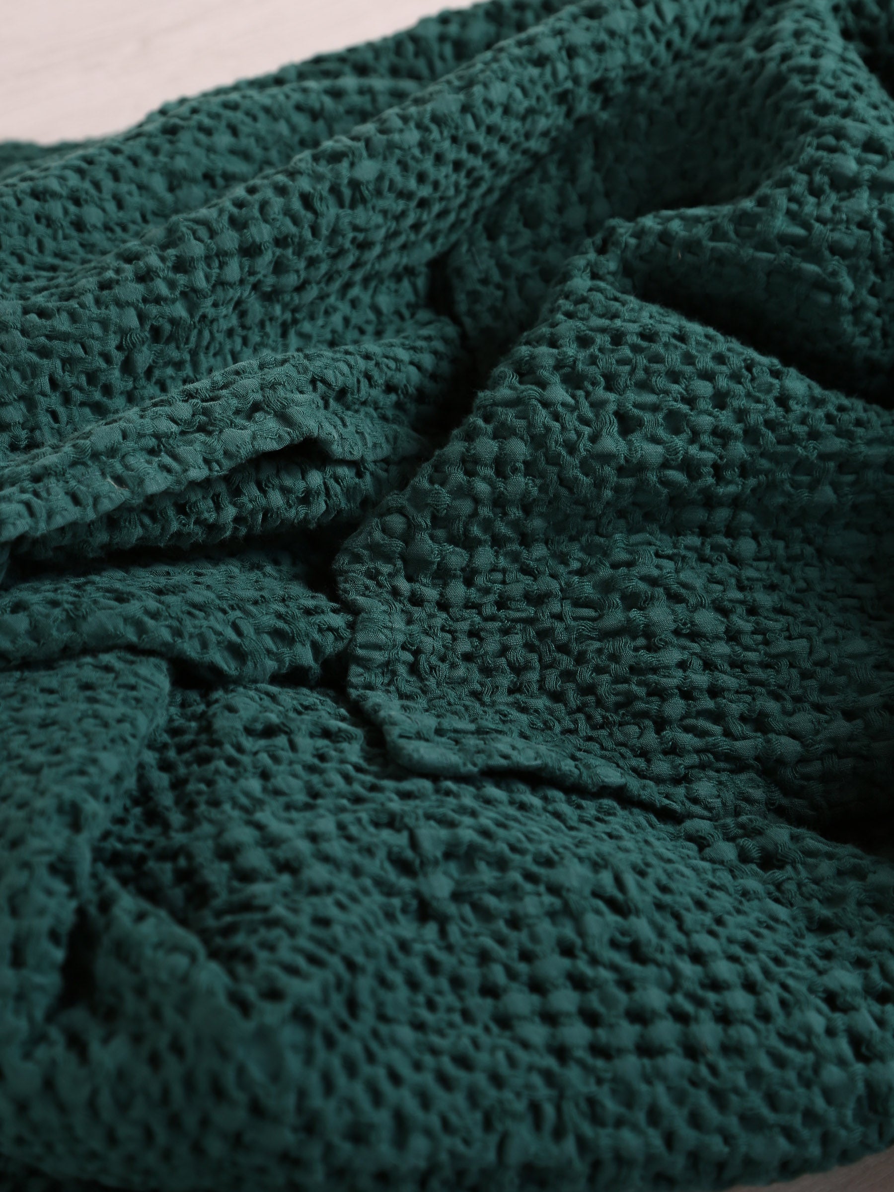 Stonewashed Cotton Tana Bedspread Throw - Abysse - 2 Sizes Available