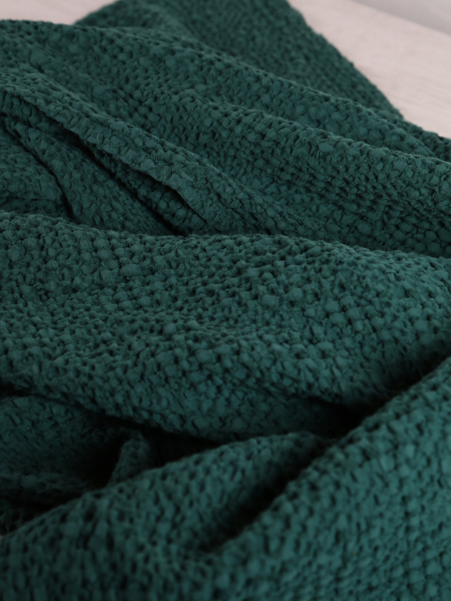 Stonewashed Cotton Tana Bedspread Throw - Abysse - 2 Sizes Available