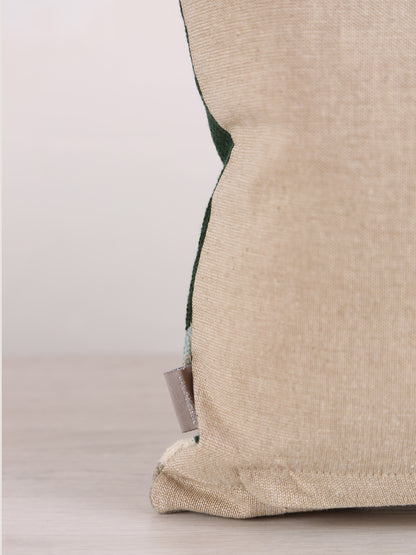 Jason Geometric Embroidered Cushion - Ciel  Rust - 30x50