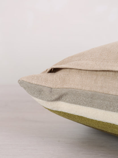 Jason Geometric Embroidered Cushion - Cedre Green - 30x50cm