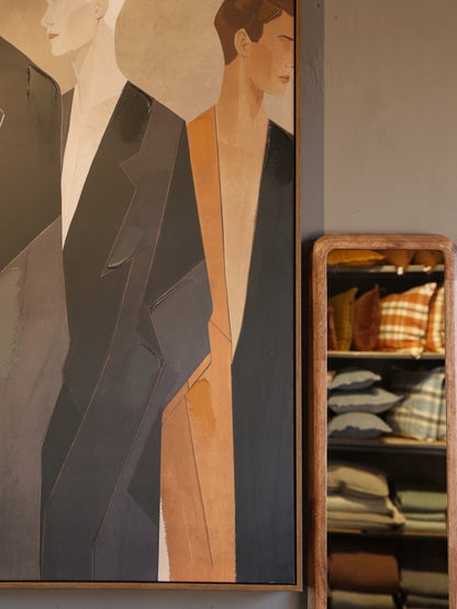 Orly Textured Figures Canvas - Warm Tones - 140 x 100cm