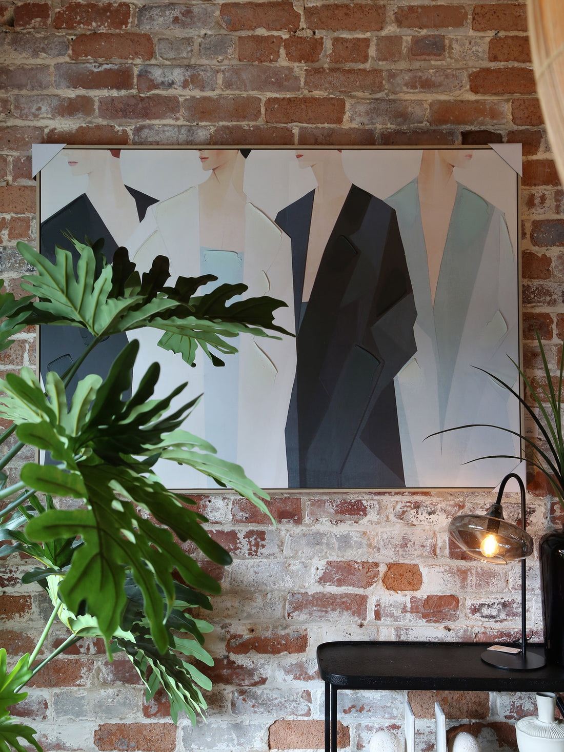 Dulcie Textured Figures Canvas - Cool Tones - 100 x 140 cm