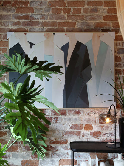Dulcie Textured Figures Canvas - Cool Tones - 100 x 140 cm