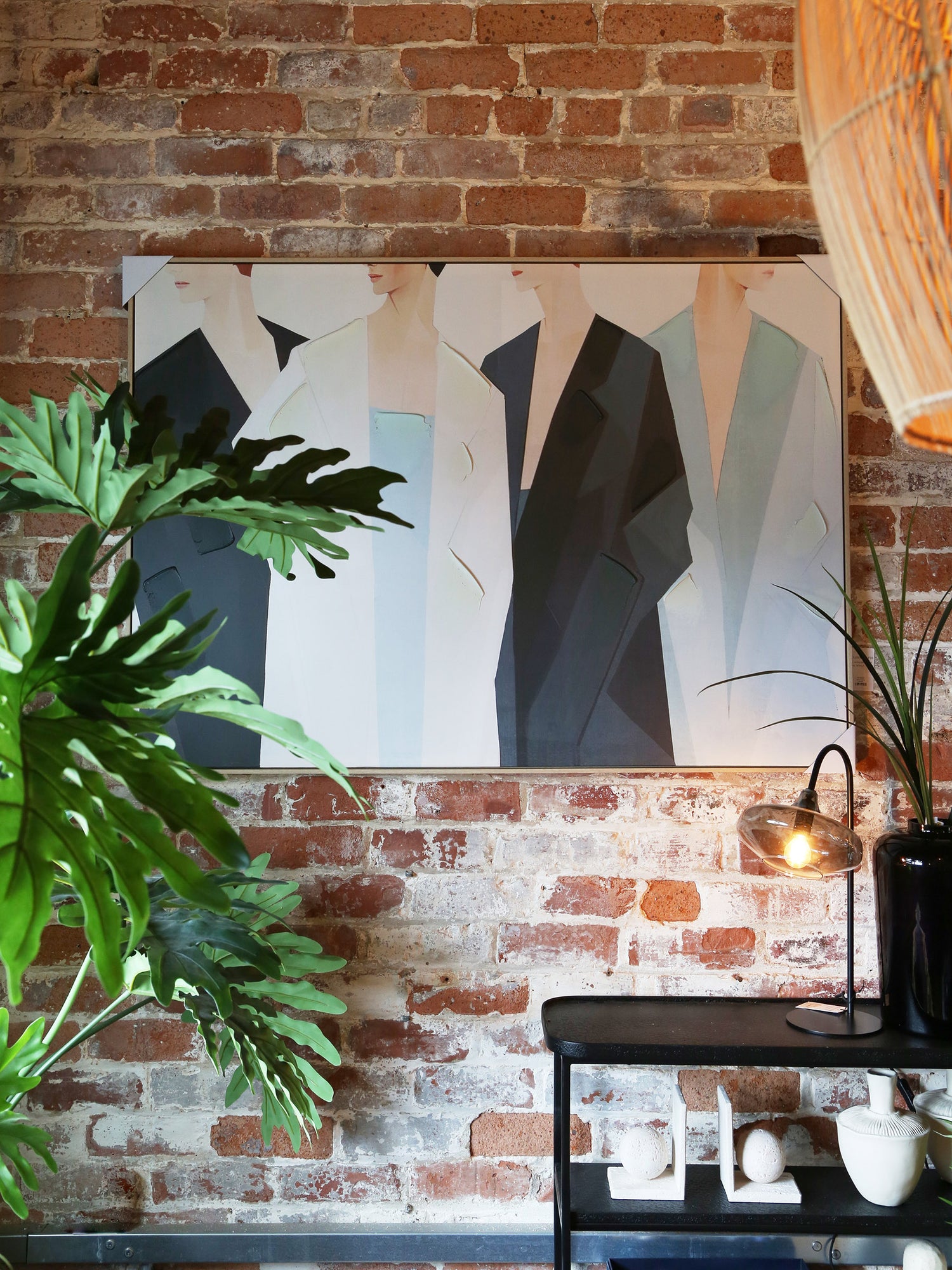 Dulcie Textured Figures Canvas - Cool Tones - 100 x 140 cm
