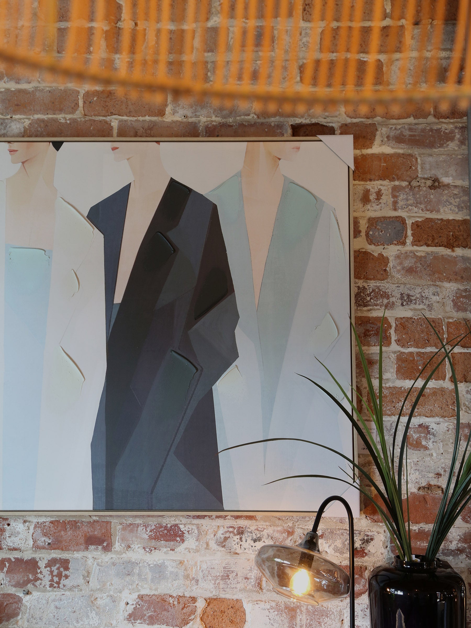 Dulcie Textured Figures Canvas - Cool Tones - 100 x 140 cm