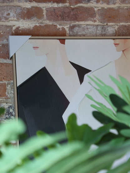 Dulcie Textured Figures Canvas - Cool Tones - 100 x 140 cm