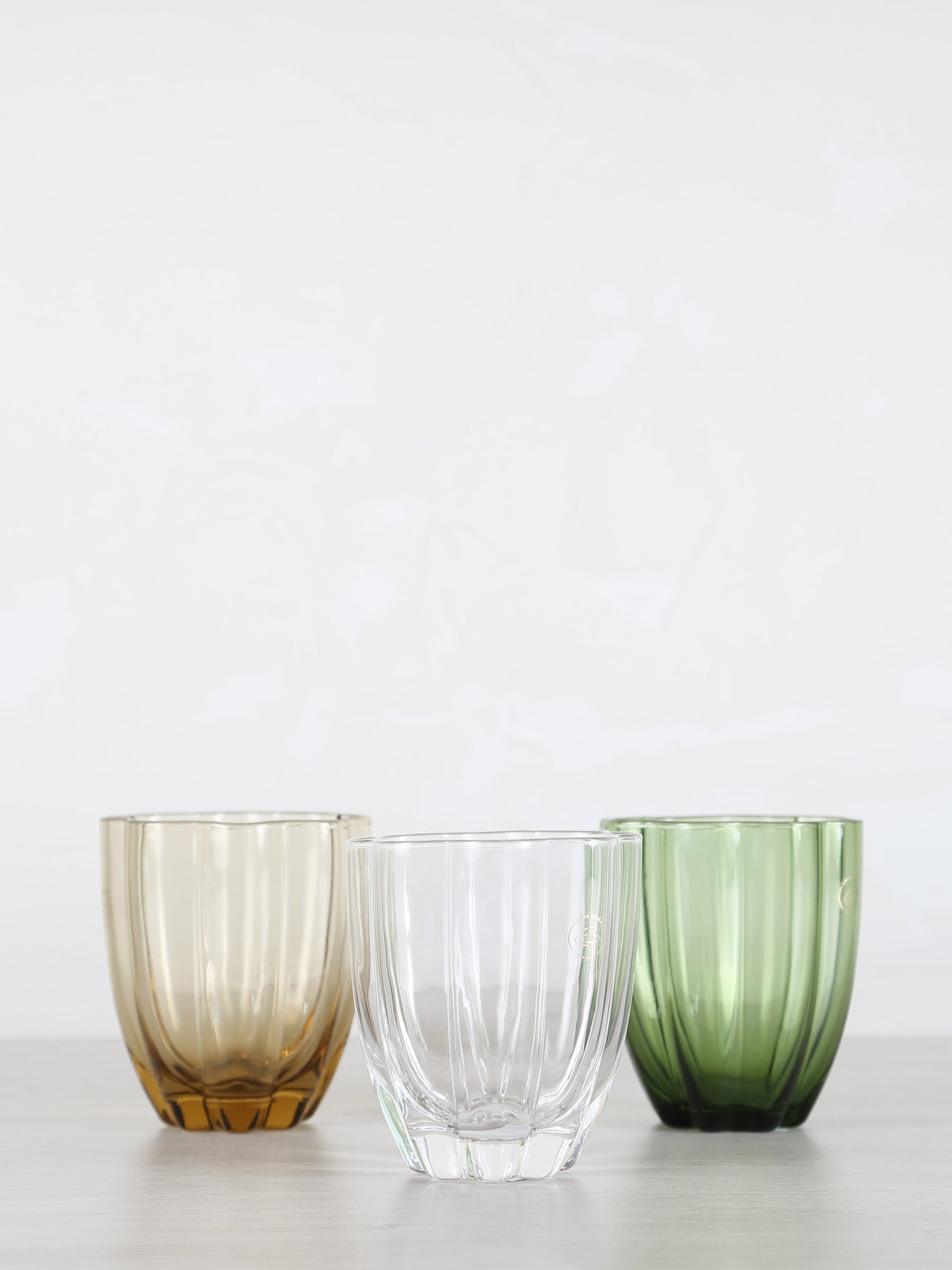Floretta Fluted Glass Tumbler - Clear-  9X9X10 cm