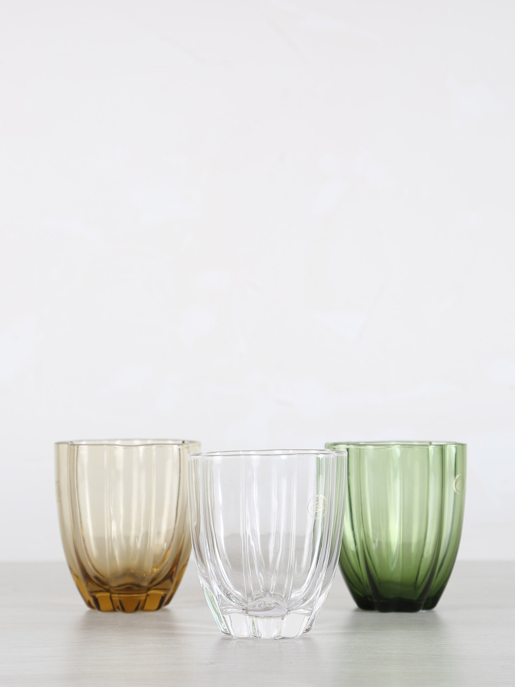 Floretta Fluted Glass Tumbler - Clear-  9X9X10 cm
