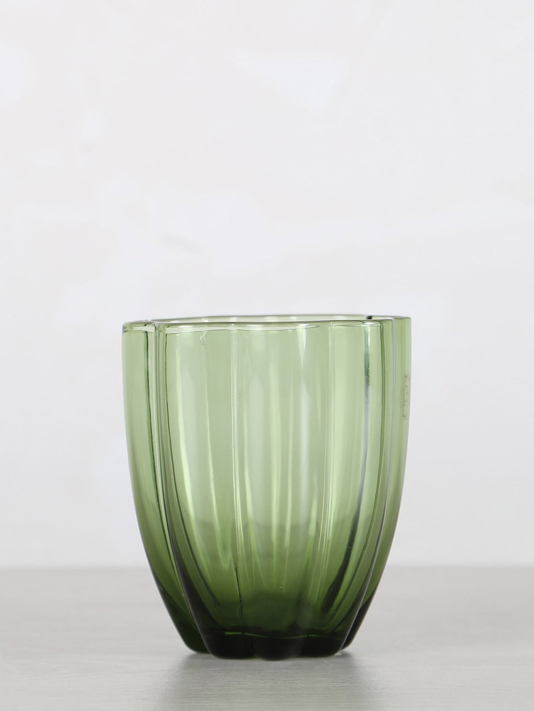 Floretta Fluted Glass Tumbler - Bottle Green -  9X9X10 cm
