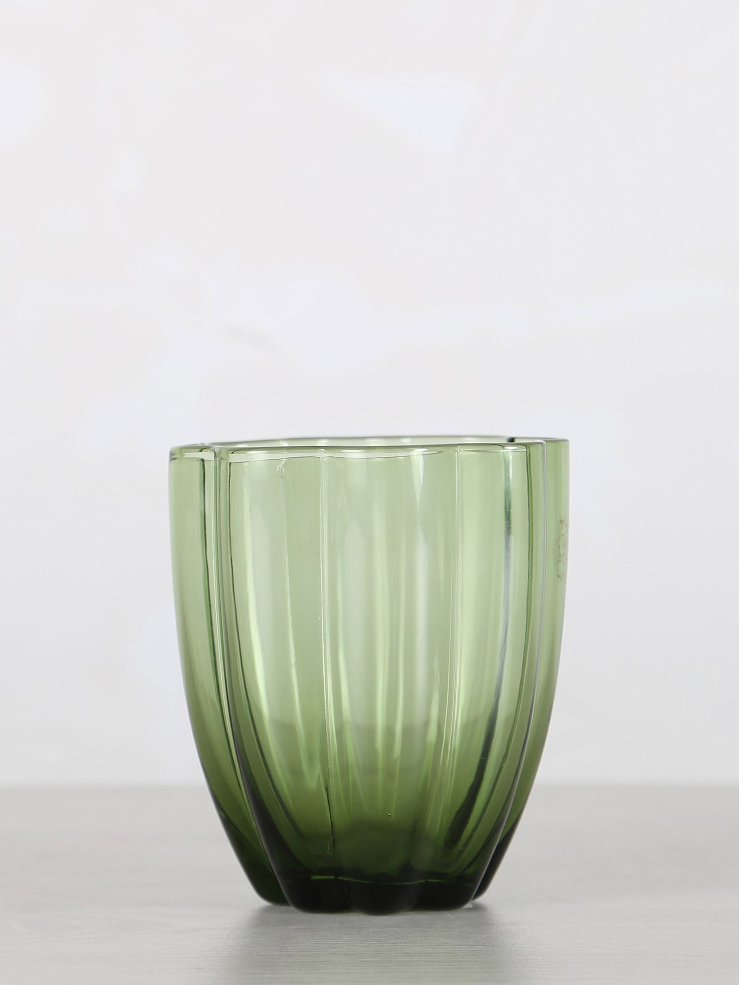 Floretta Fluted Glass Tumbler - Bottle Green -  9X9X10 cm