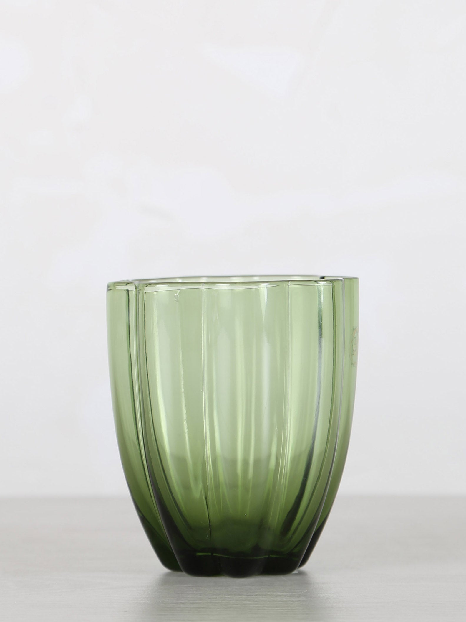 Floretta Fluted Glass Tumbler - Bottle Green -  9X9X10 cm