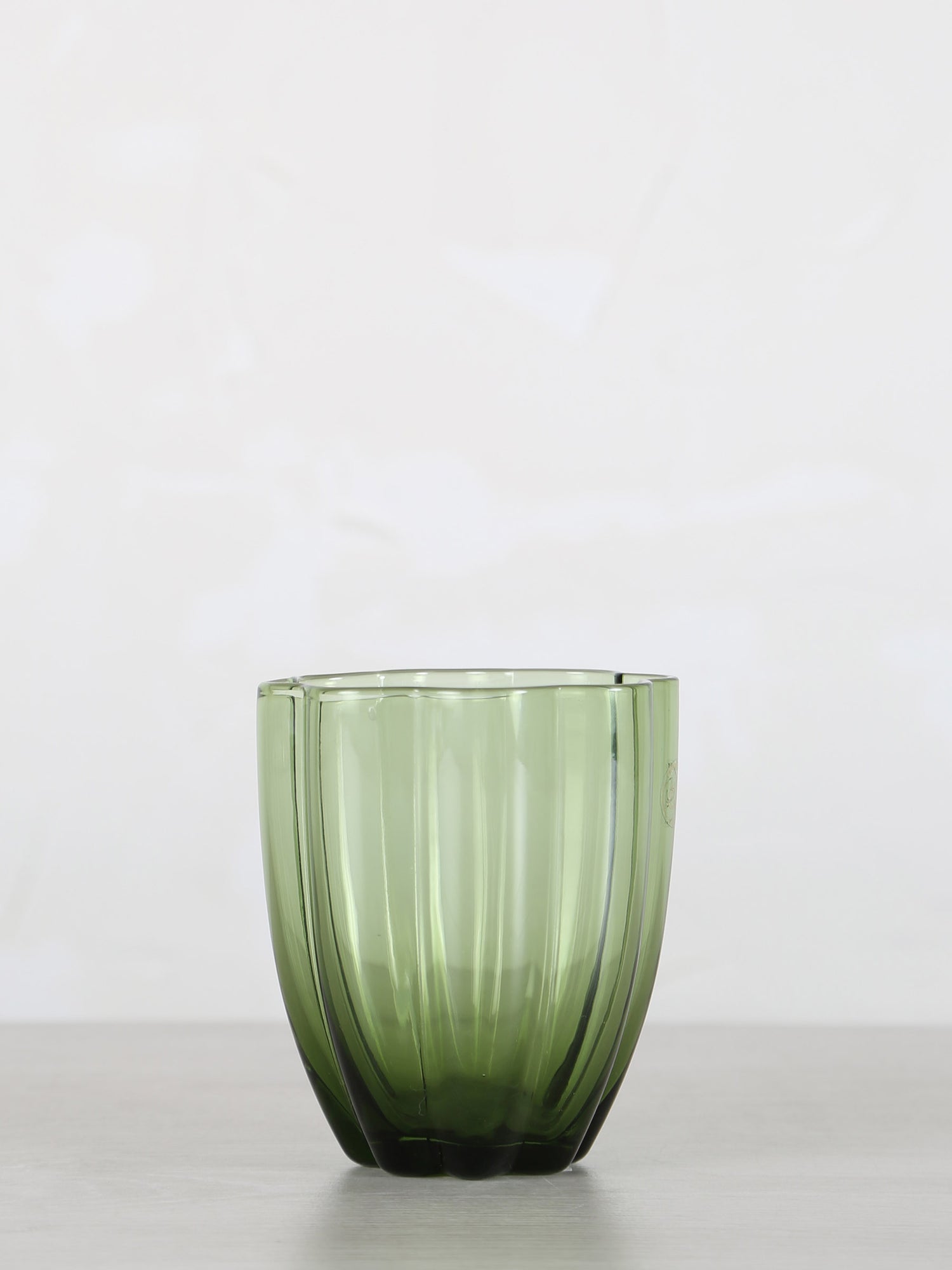 Floretta Fluted Glass Tumbler - Bottle Green -  9X9X10 cm