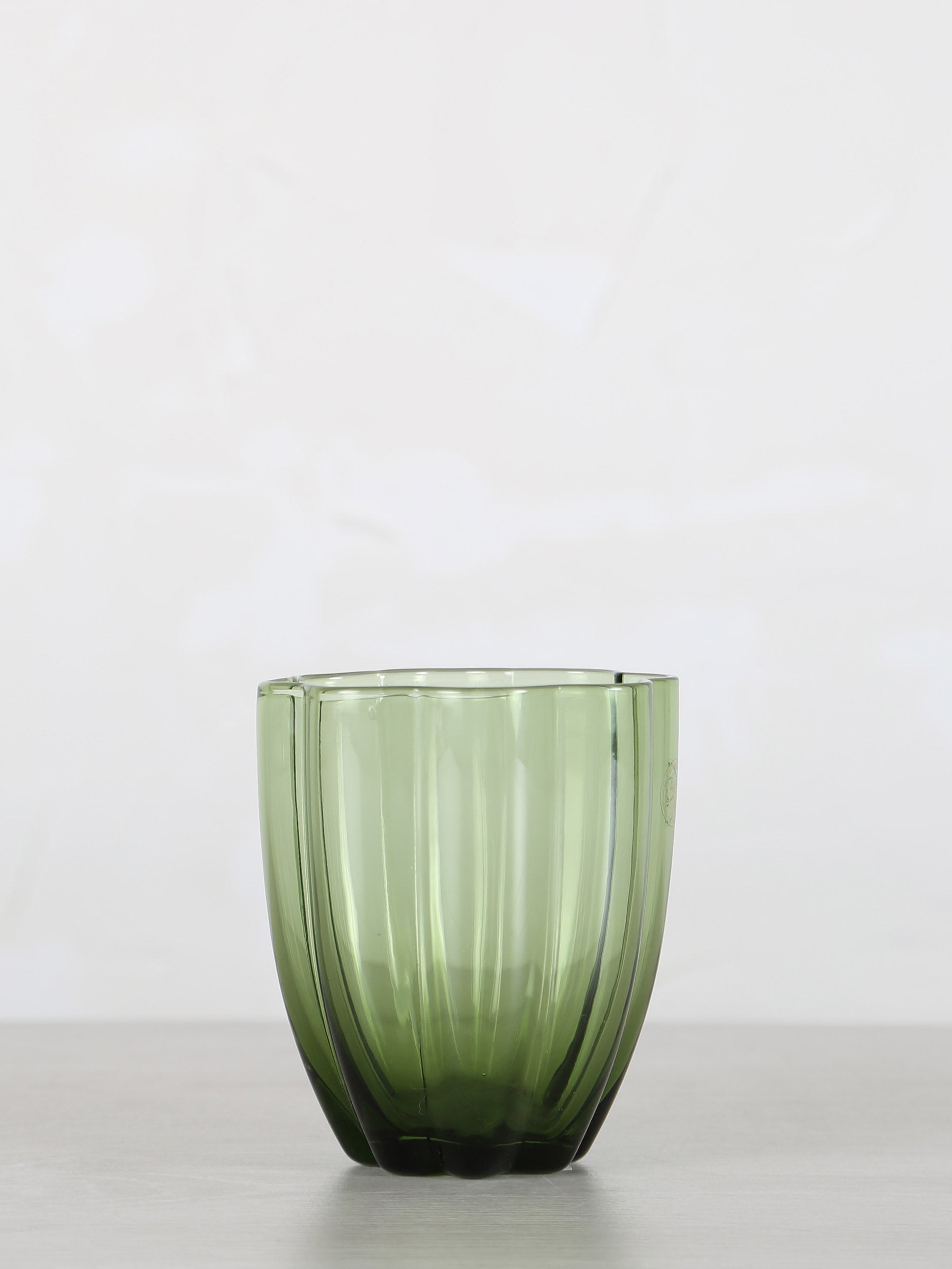 Floretta Fluted Glass Tumbler - Bottle Green -  9X9X10 cm