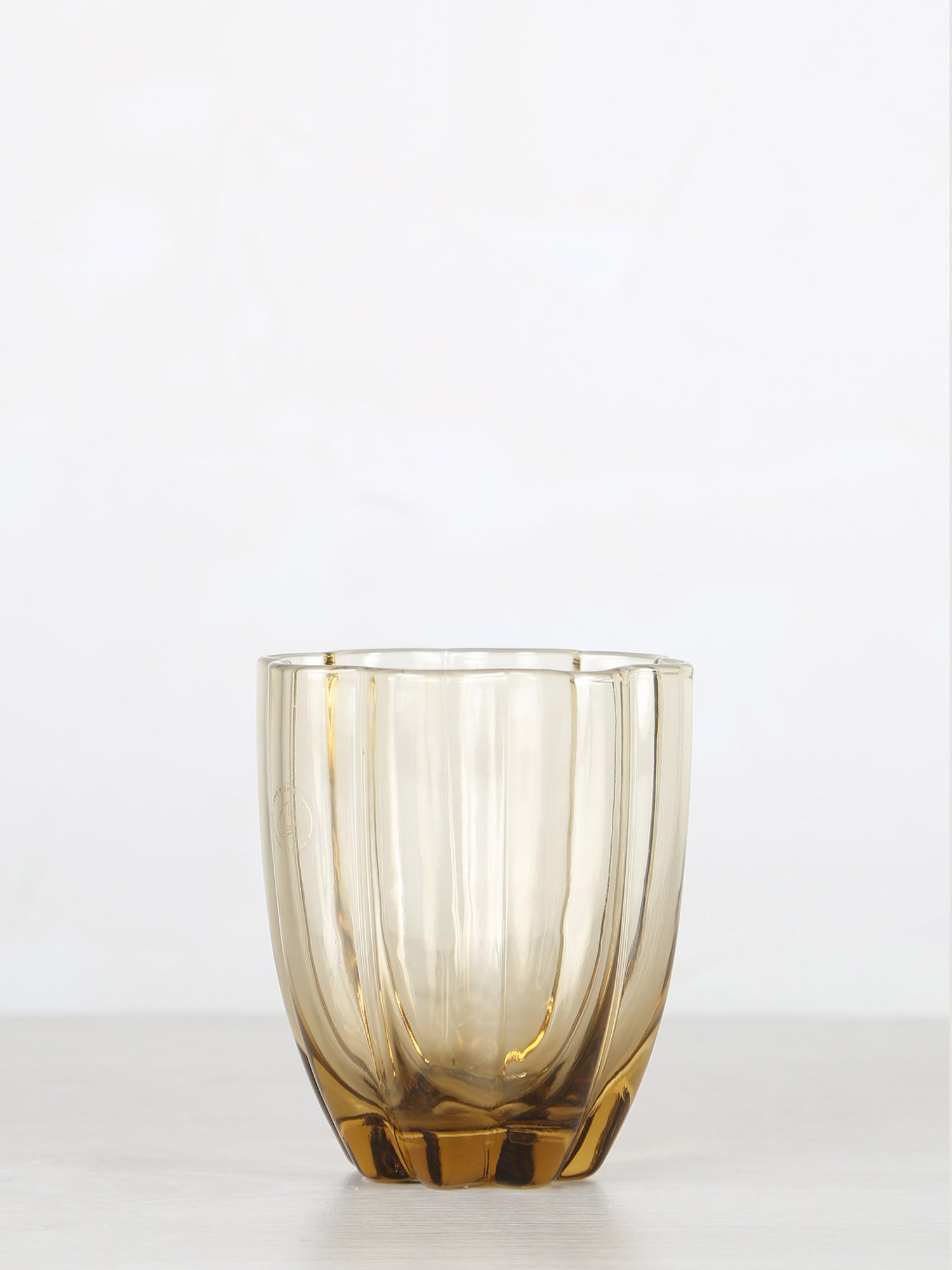 Floretta Fluted Glass Tumbler - Taupe -  9X9X10 cm