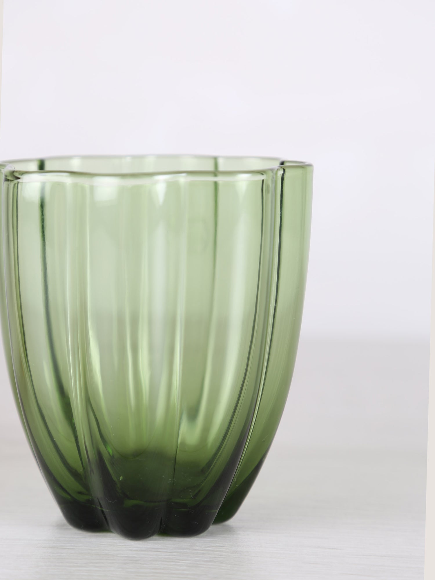 Floretta Fluted Glass Tumbler - Bottle Green -  9X9X10 cm