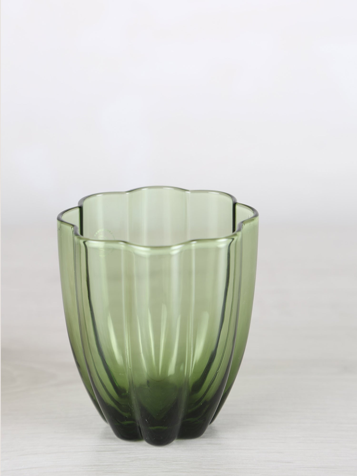 Floretta Fluted Glass Tumbler - Bottle Green -  9X9X10 cm
