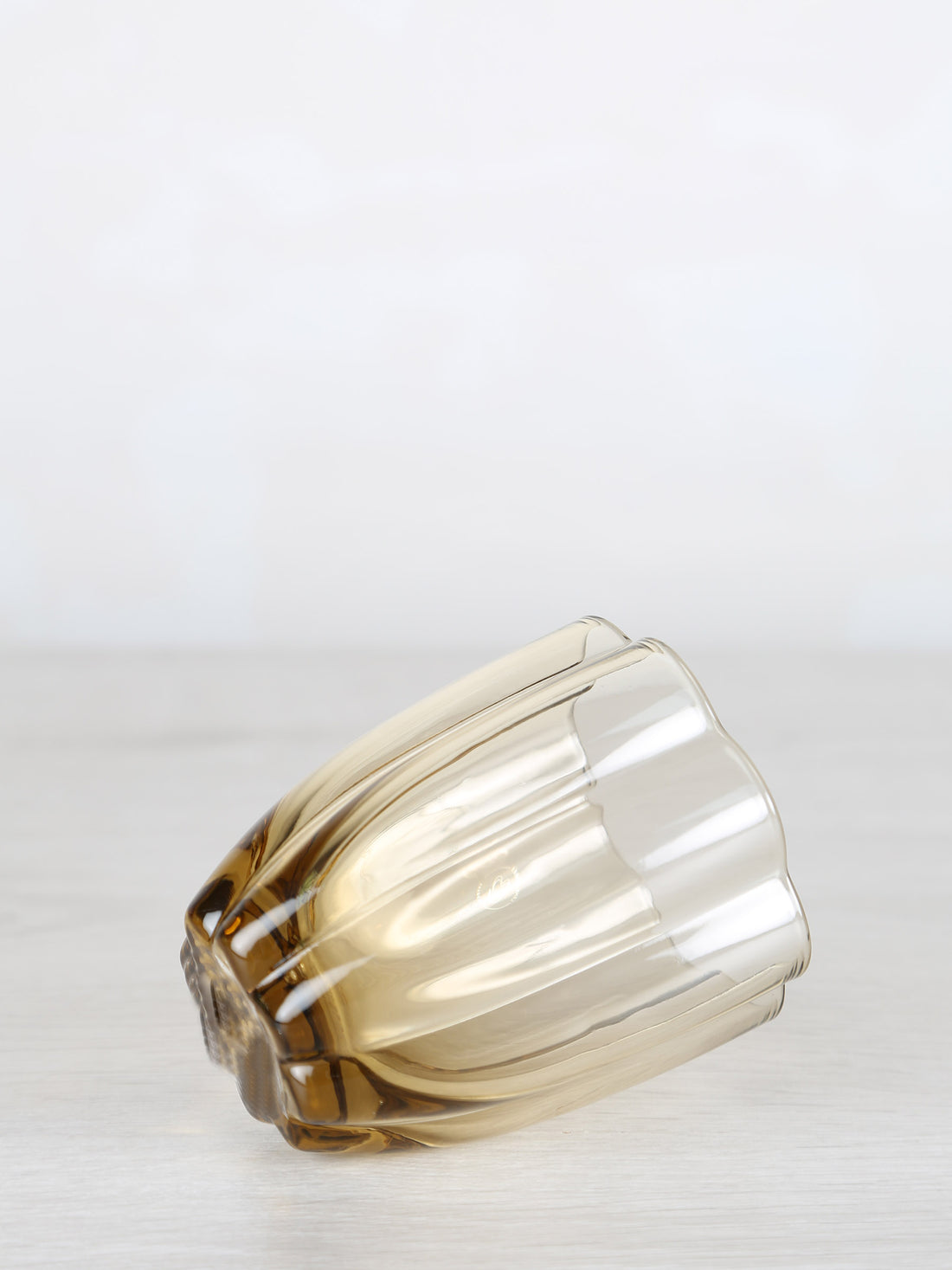 Floretta Fluted Glass Tumbler - Taupe -  9X9X10 cm
