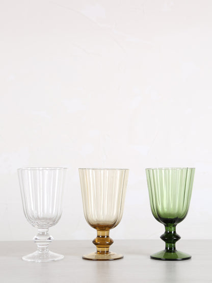 Floretta Fluted Wine Glass - Clear -  9X9X15.5 cm