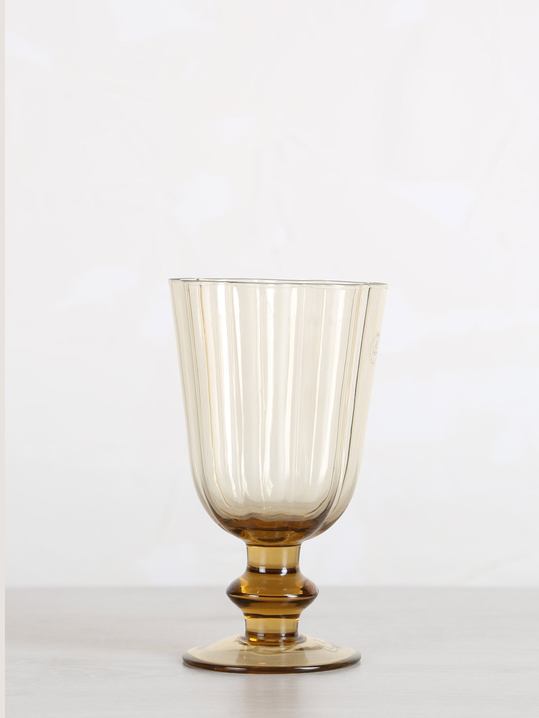 Floretta Fluted Wine Glass - Taupe -  9X9X15.5 cm