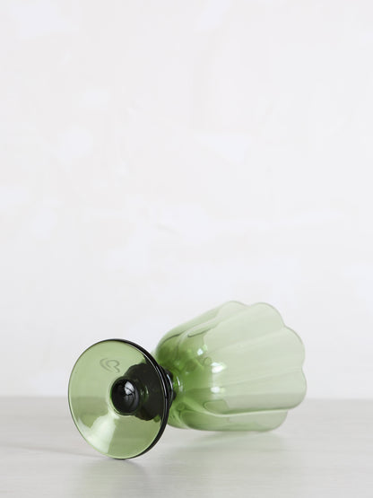Floretta Fluted Wine Glass - Green -  9X9X15.5 cm