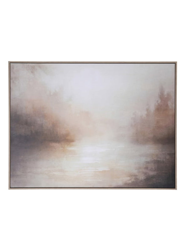 Misted Haze Framed Textured Canvas- Warm Tones