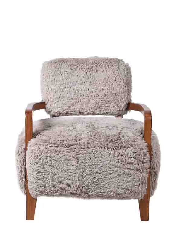 Faux Fur &amp; Ash Arm Chair