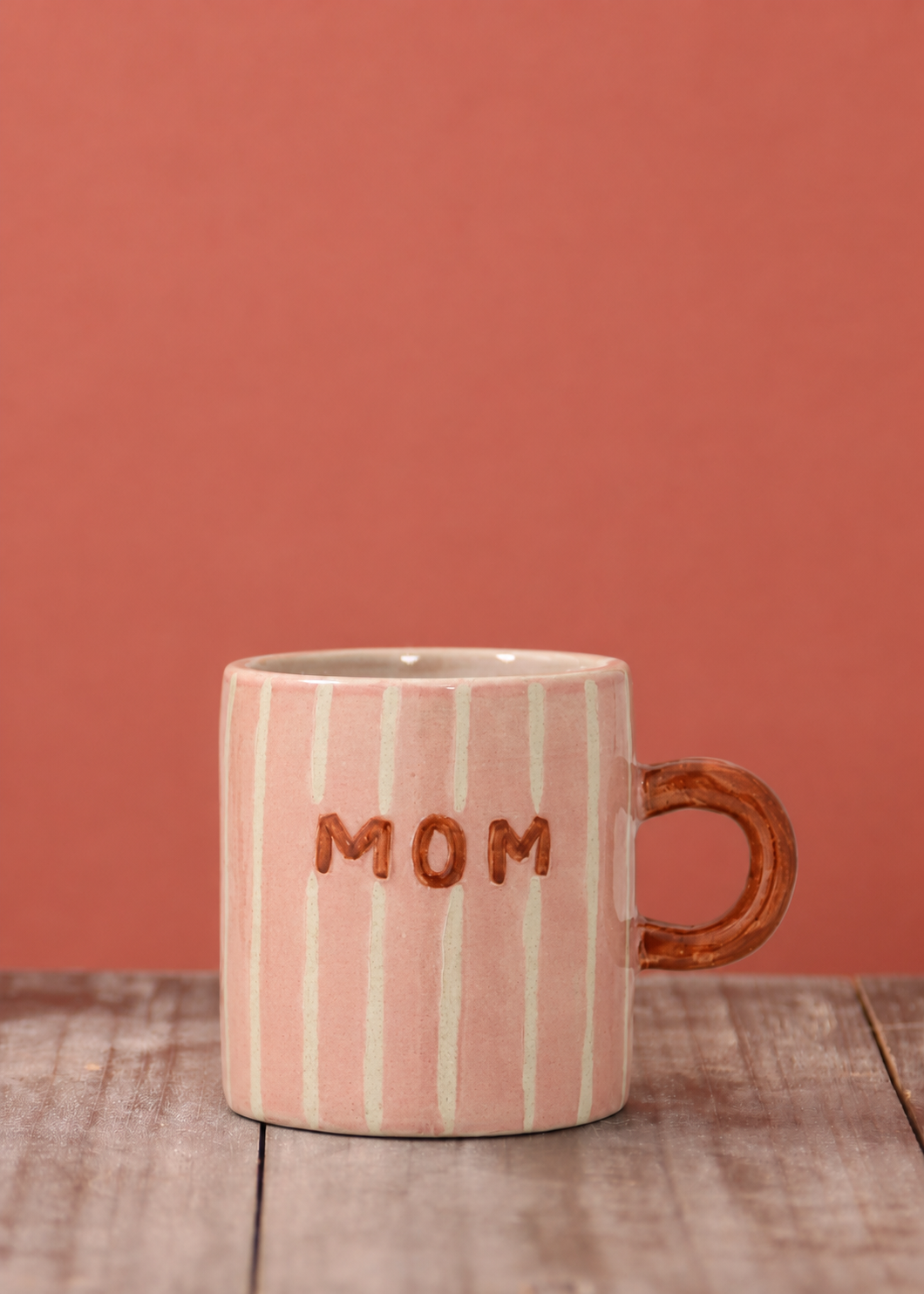 Ceramic Striped Mug - For Mom