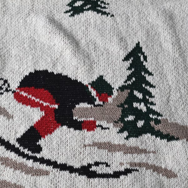 Alpine Skiing Knitted Throw