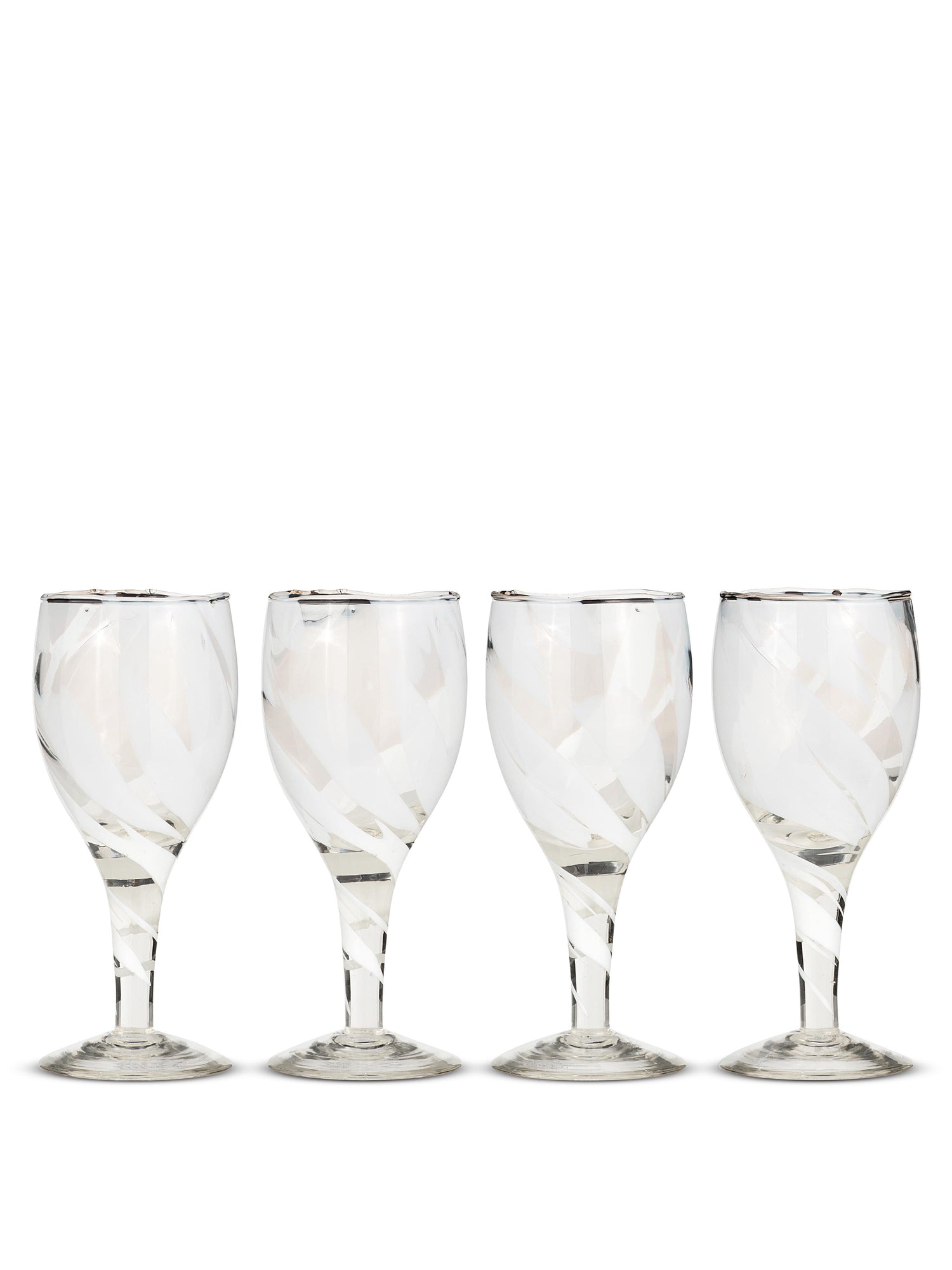 Lohara Recycled Patterned Wine Glass - White