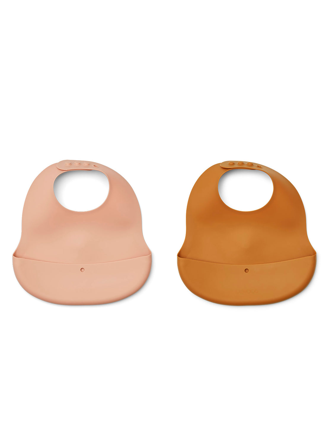 Ember Pack of 2 Silicone Folding Bibs in Tuscany Rose / Mustard Mix