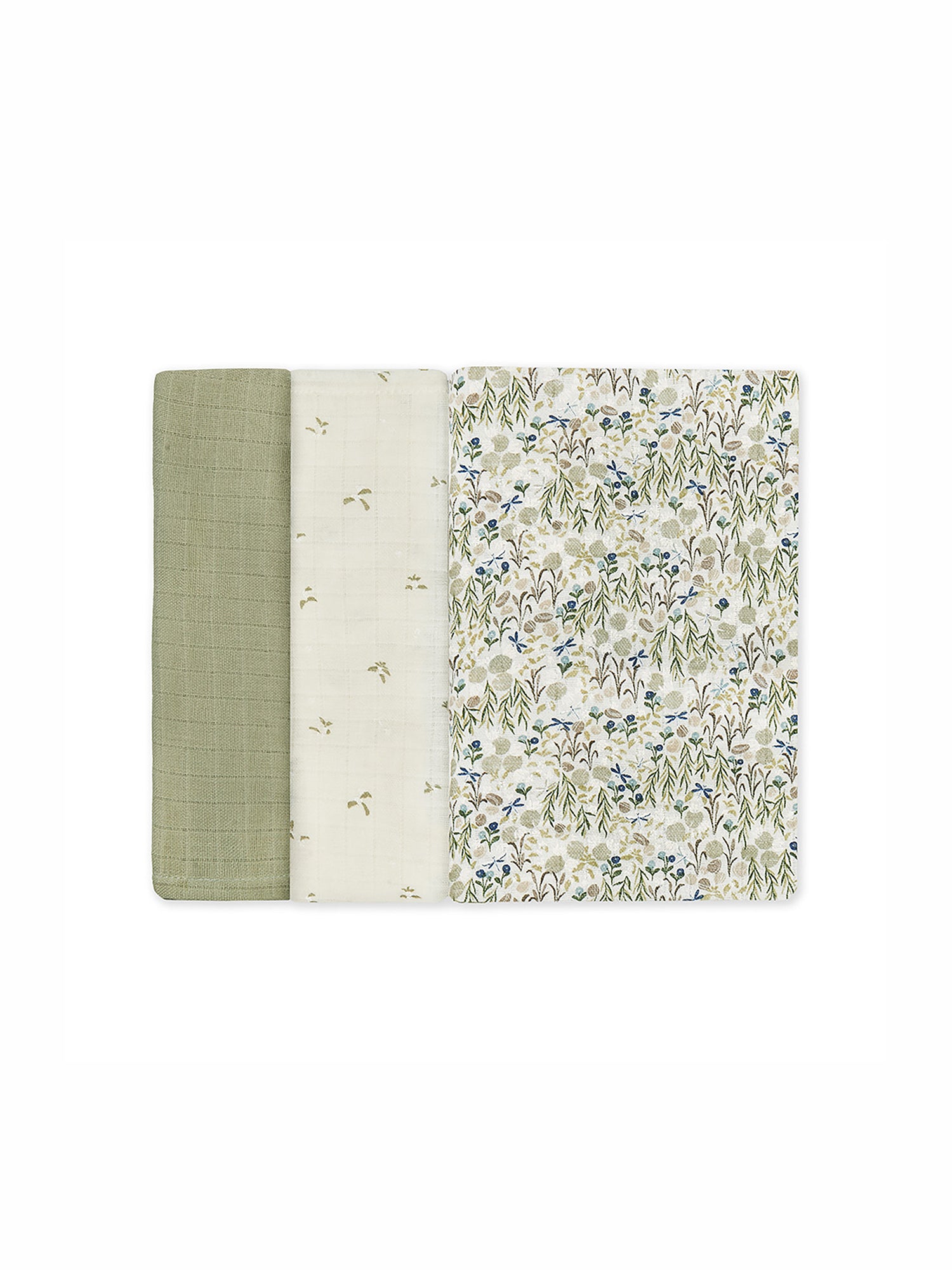 Organic Baby Muslin Squares Set of 3 - Riverbank