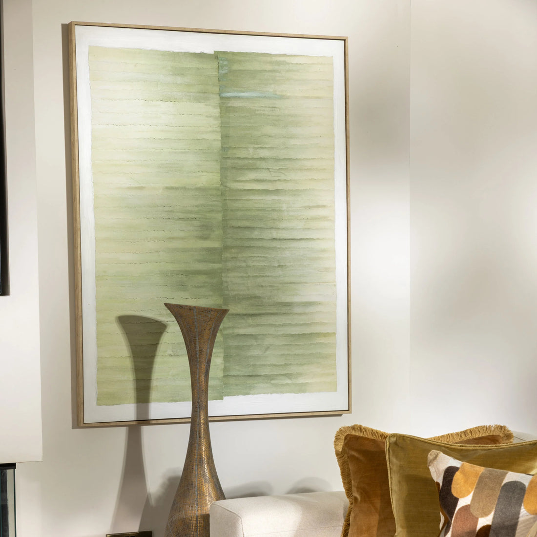 Oran - Hand Painted Abstract Artwork - 90x120x4.5cm - Sage