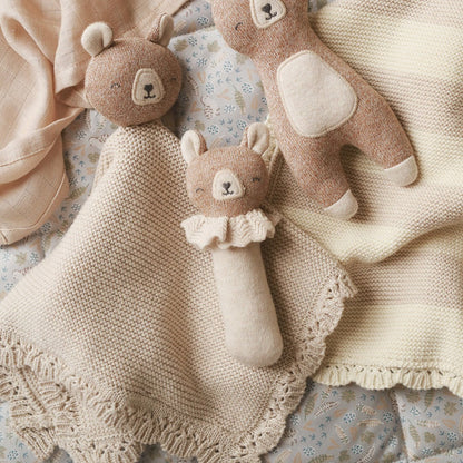 Organic Baby Rattle - Brave Bear