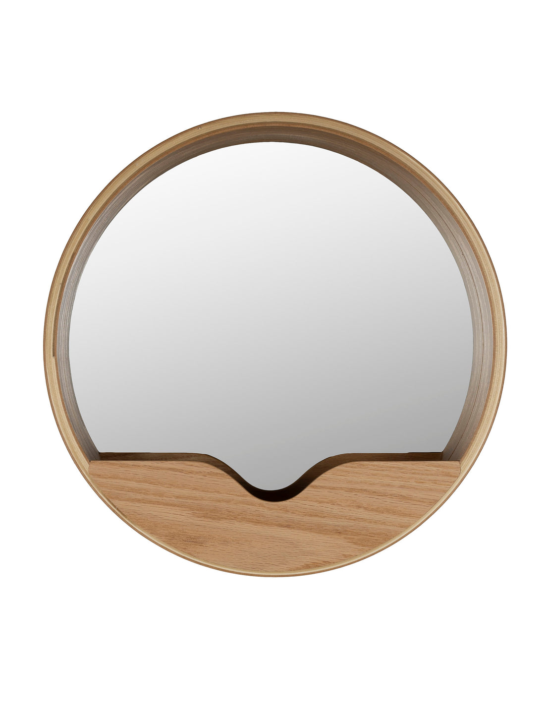 The Round Compartment Wall Mirror - Natural - 40x40x8cm