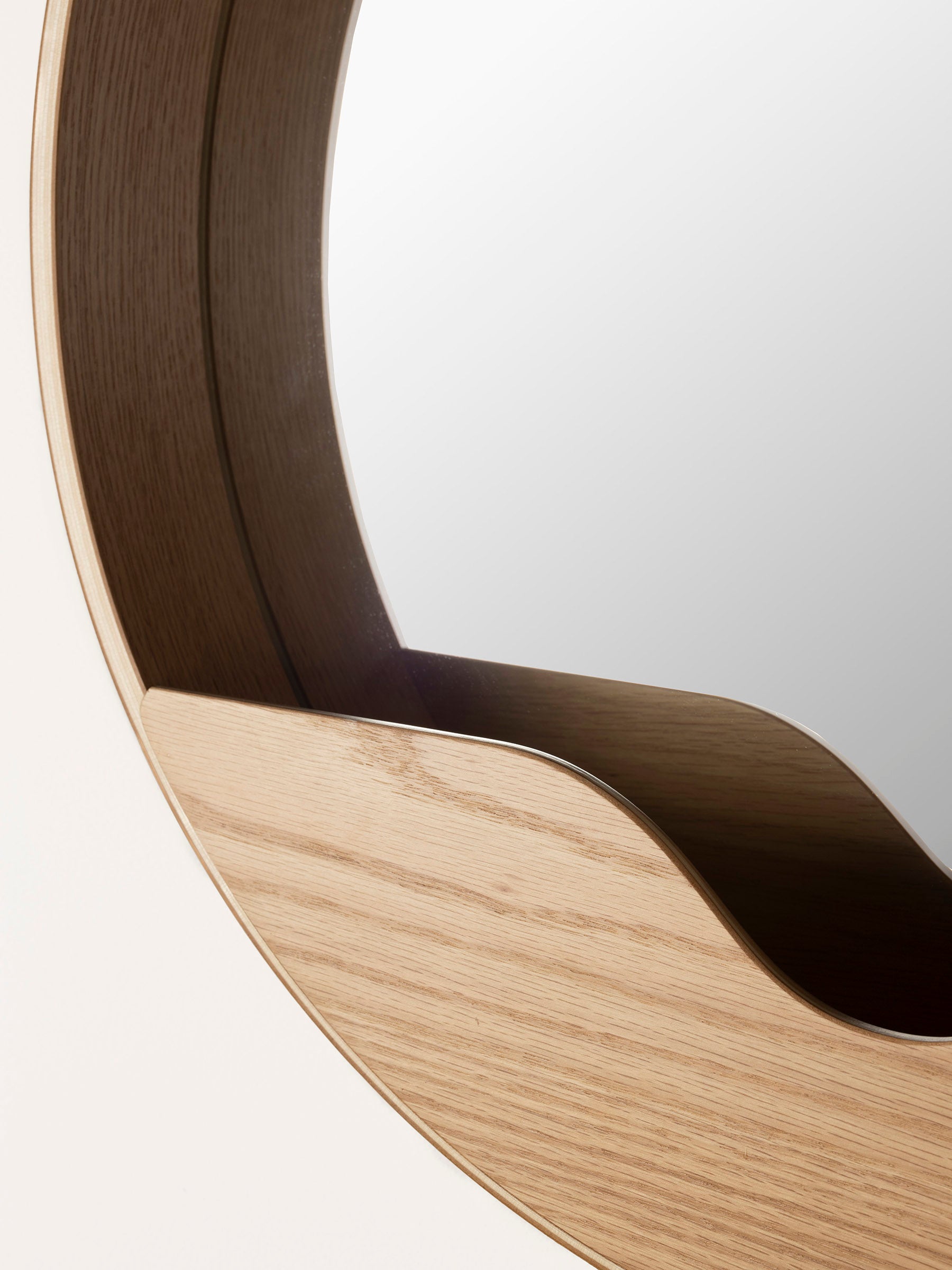 The Round Compartment Wall Mirror - Natural - 40x40x8cm