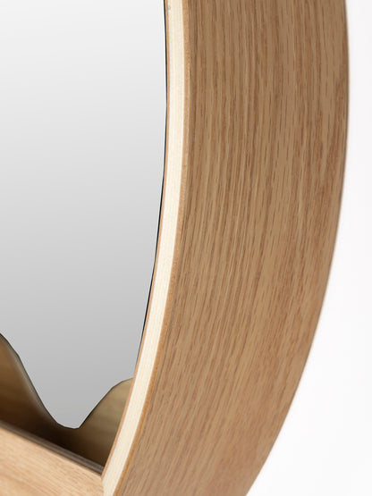 The Round Compartment Wall Mirror - Natural - 40x40x8cm