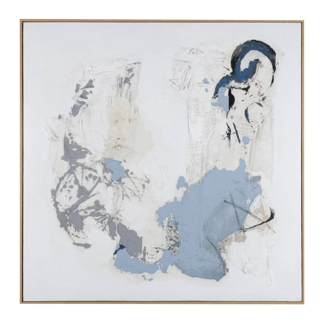 Perrie - Hand Painted Abstract Artwork - 100x100x3.8cm - Natural