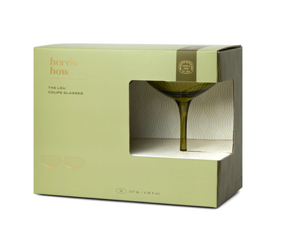 Lou Coupe Glasses - Set of 2 - Olive