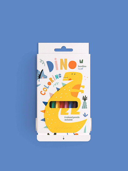 Scrollino Colouring Book with Dinosaurs - Dino Colouring
