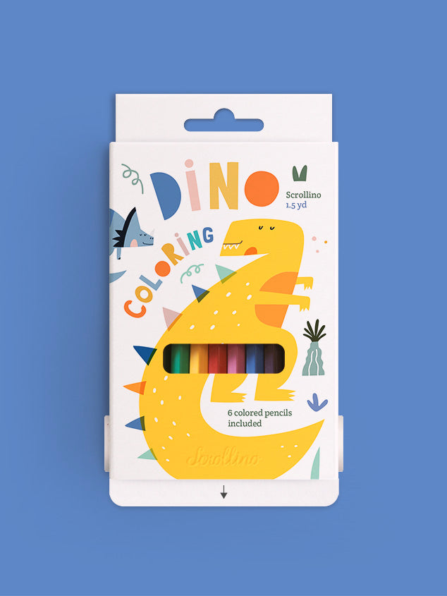 Scrollino Colouring Book with Dinosaurs - Dino Colouring