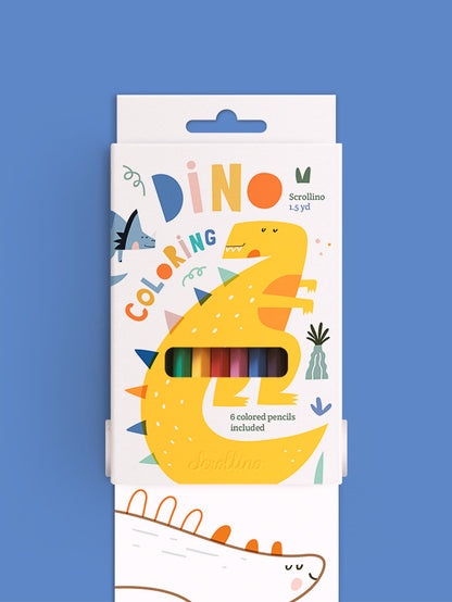 Scrollino Colouring Book with Dinosaurs - Dino Colouring