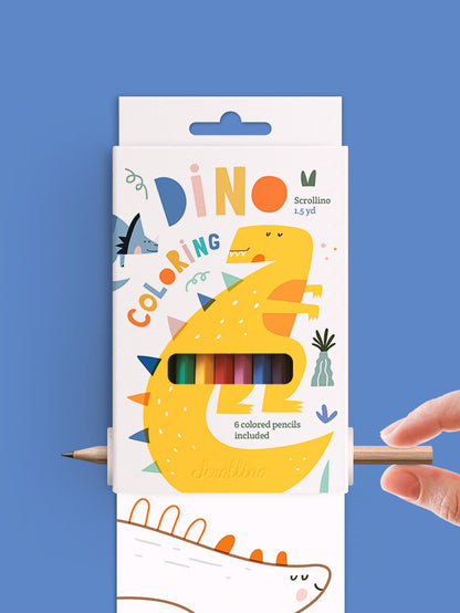 Scrollino Colouring Book with Dinosaurs - Dino Colouring