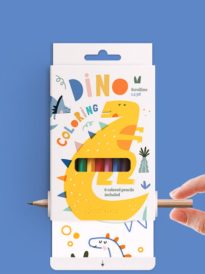 Scrollino Colouring Book with Dinosaurs - Dino Colouring