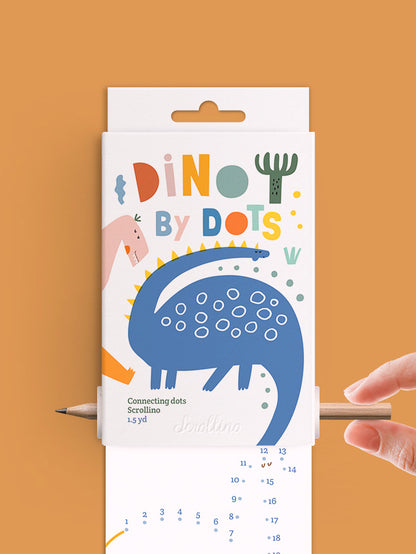 Scrollino Colouring Book &amp; Dot To Dot Games - Dino By Dots