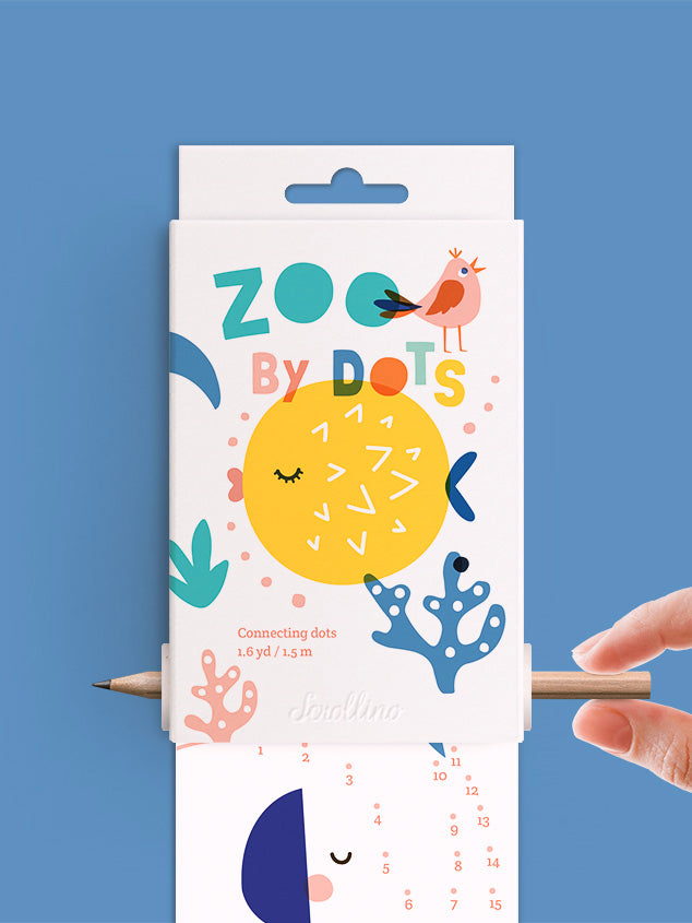 Scrollino Colouring Book &amp; Dot To Dot Games - Zoo By Dots