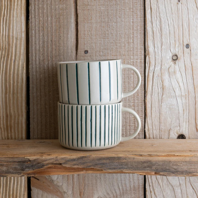 Yarrow Mug - Brushed Sea Green - Set Of 2 - 3 Size Options Available